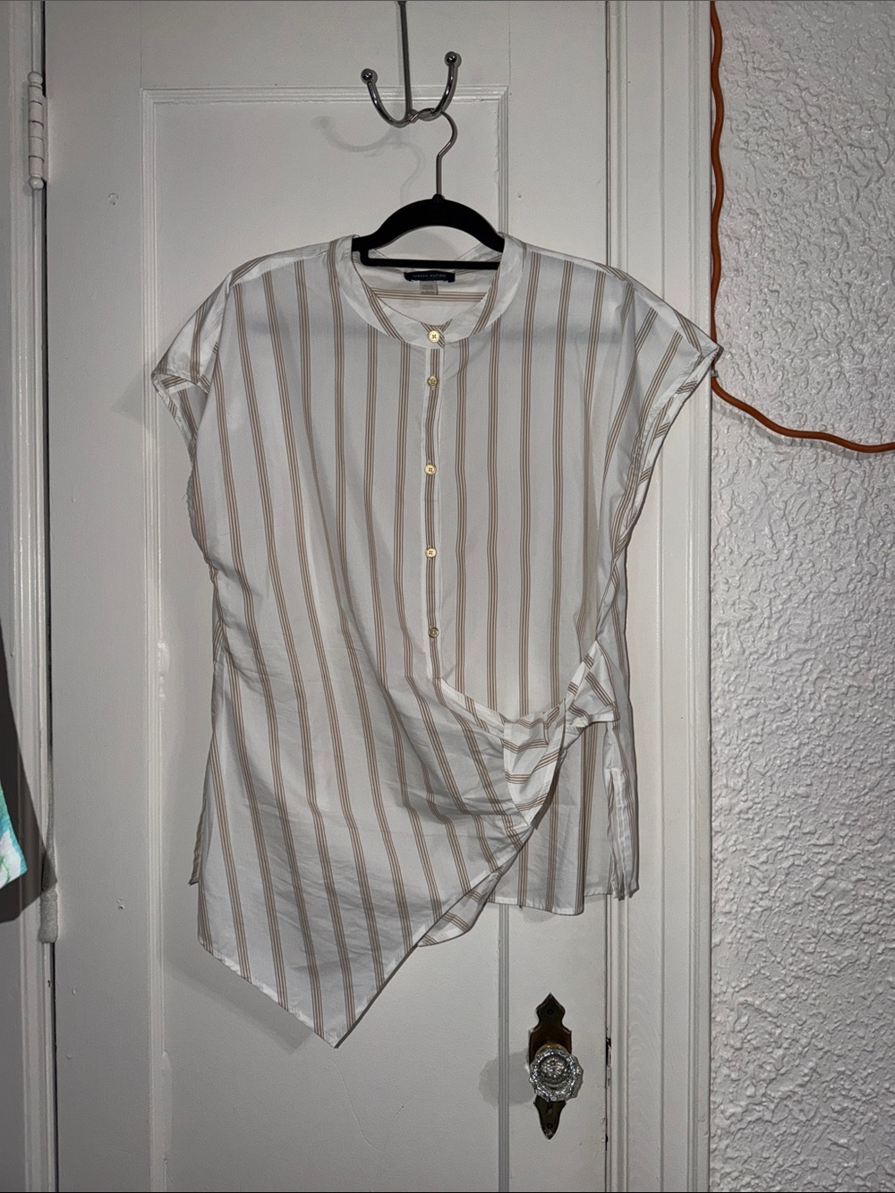 Tommy Hilfiger Women’s Striped Side-Tie Cap-Sleeve Blouse Size XL